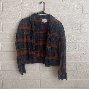 Plaid American Eagle Cropped Shirt Sz. M